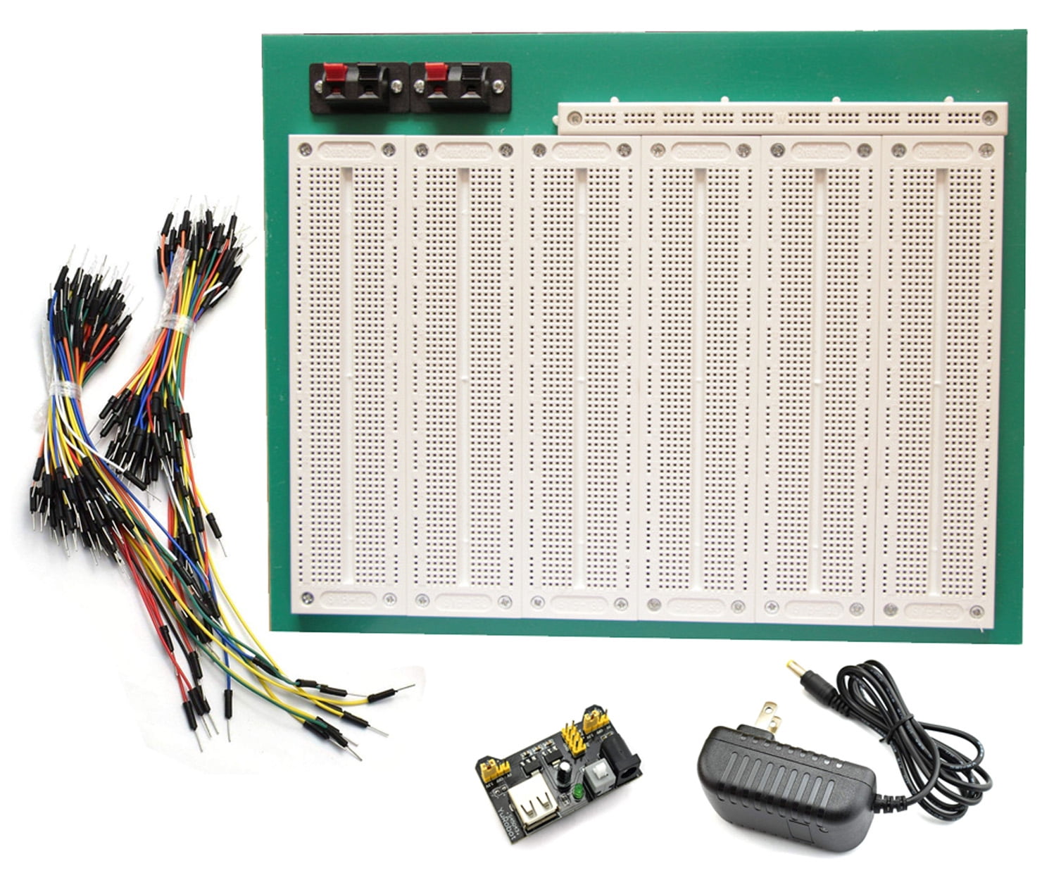 TEKTRUM EXTERNALLY POWERED SOLDERLESS 4660 TIE-POINTS EXPERIMENT PLUG-IN BREADBOARD AND JUMPER WIRES FOR PROTO-TYPING CIRCUIT/ARDUINO