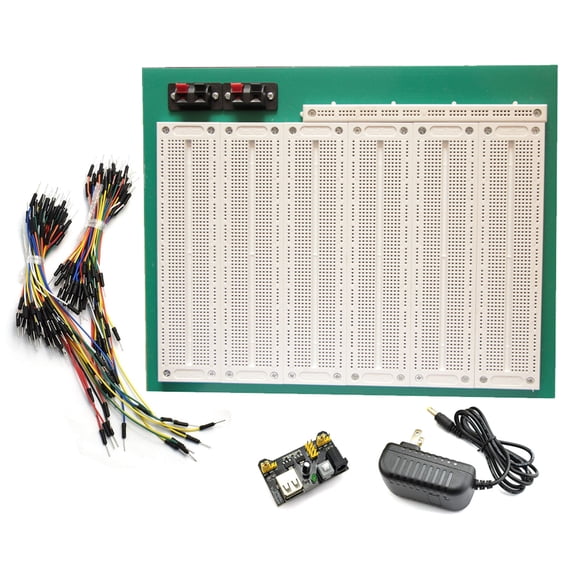 TEKTRUM EXTERNALLY POWERED SOLDERLESS 4660 TIE-POINTS EXPERIMENT PLUG-IN BREADBOARD AND JUMPER WIRES FOR PROTO-TYPING CIRCUIT/ARDUINO