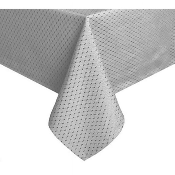 TEKTRUM Heavy Duty 70 X 70 inch Square Elegant Waffle Weave Check Jacquard Tablecloth Table Cover -Waterproof/Stain Resistant/Wrinkle Free - Great for Dinner, Banquet, Parties, Wedding (Grey