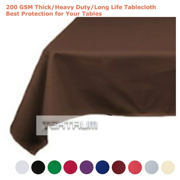 TEKTRUM Heavy Duty 70’’ x 86’’ Rectangular Chocolate Polyester Tablecloth