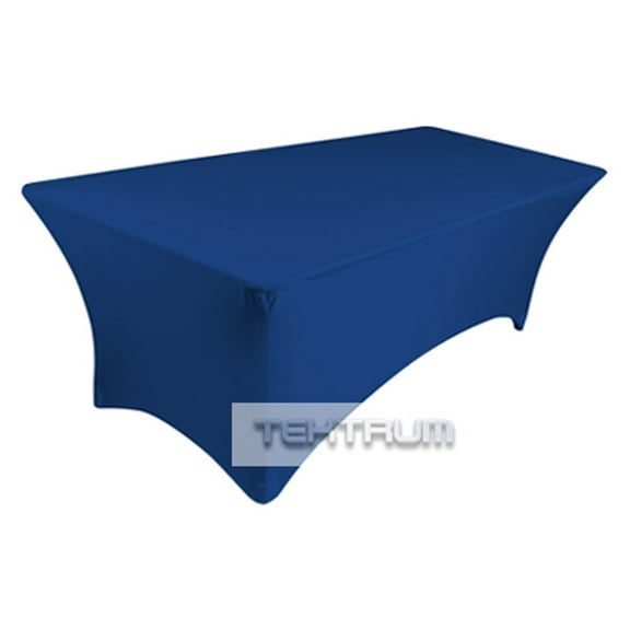 TEKTRUM Machine Washable 30" x 96" Stretch Tablecloth Blue