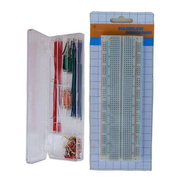 TEKTRUM SOLDERLESS 830 TIE-POINTS EXPERIMENT PLUG-IN BREADBOARD KIT WITH 140 PIECES PRE-FORMED SOLID JUMPER WIRES FOR PROTO-TYPING CIRCUIT/ARDUINO