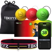 TekXYZ® Boixng Reflex Ball with Counter App, Online Community for Boxing Ball, Perfect for Hand Eye Coordination, Ideal Gift for All Ages