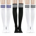 thumbnail image 1 of TEL0LY Thigh High Socks Sizes in Regular, Knee High Stockings , Stockings for Women 3Pairs, 1 of 5