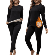 TELALEO Thermal Underwear for Women Base Layer Tops and Bottoms Winter Long Johns Cold Weather, 2 Sets, Size M