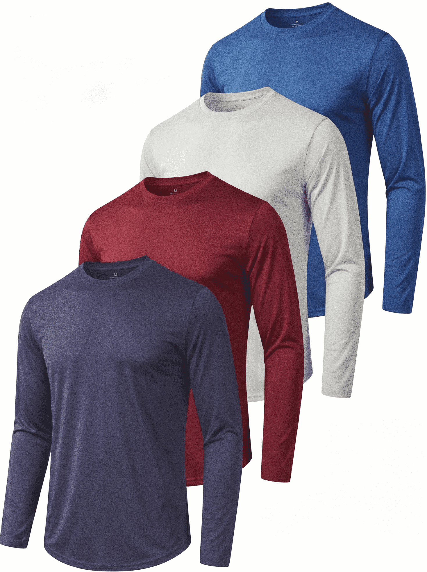 TELALEO 4 Pack Men's Long Sleeve UPF 50+ Sun Protection Shirts Moisture ...