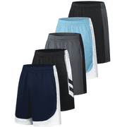TELALEO 5 Pack Mens Mesh Athletic Basketball Shorts Gym Shorts with Pockets, Quick Dry Running Shorts for Men 2XL
