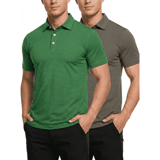 TELALEO 2 Pack Mens Polo Shirts Quick Dry Short Sleeve Golf T Shirt Performance Moisture Wicking Casual Workout