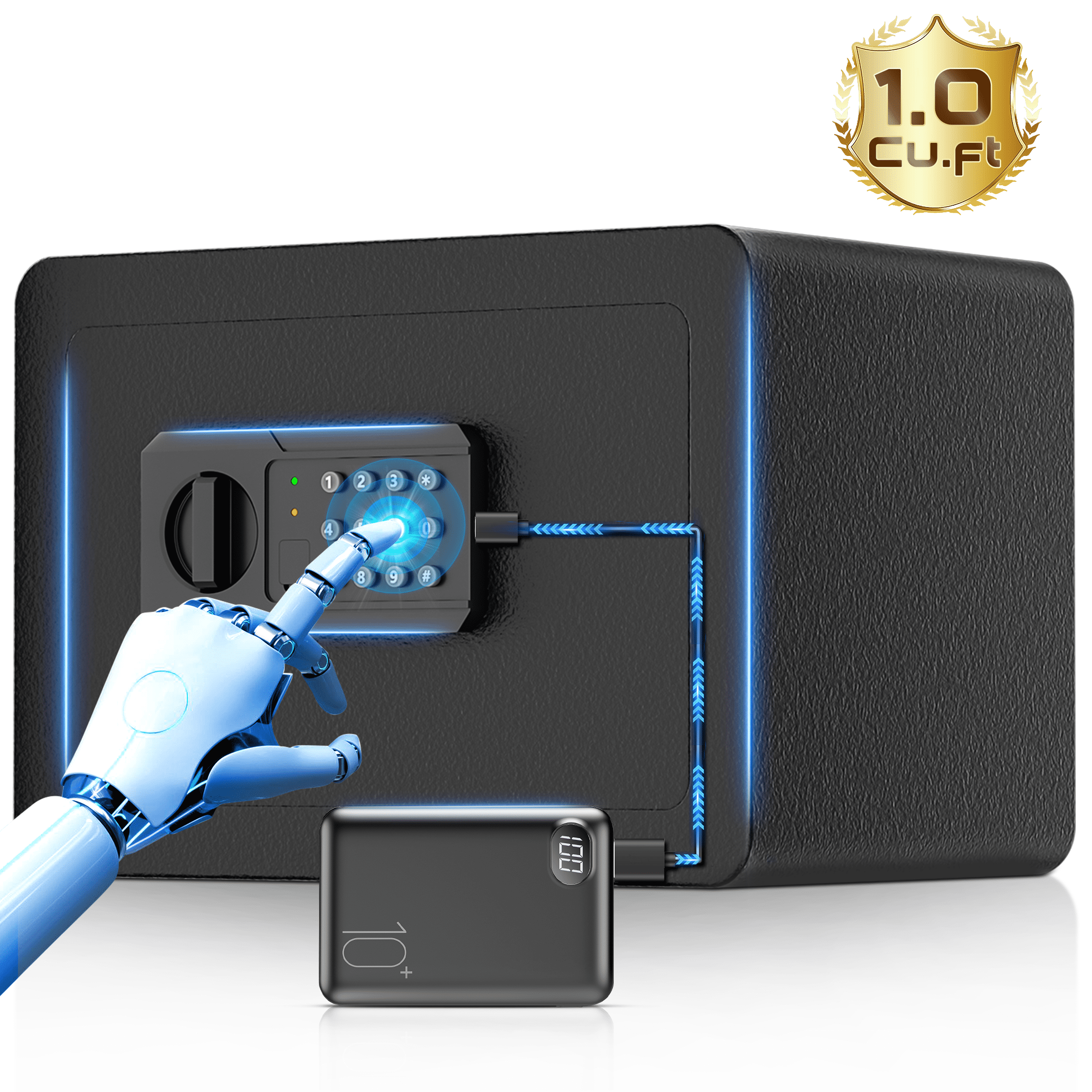 TELAM Fireproof 1.5 CU.ft Safe with Biometric Fingerprint, Waterproof ...