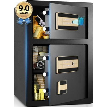 SRWTRCHRY 9.0 CU. ft Safe Box Home Large Fireproof Waterproof Safes, Security Home Safe with Fireproof Bag, Double Safety Key Lock, 75LB
