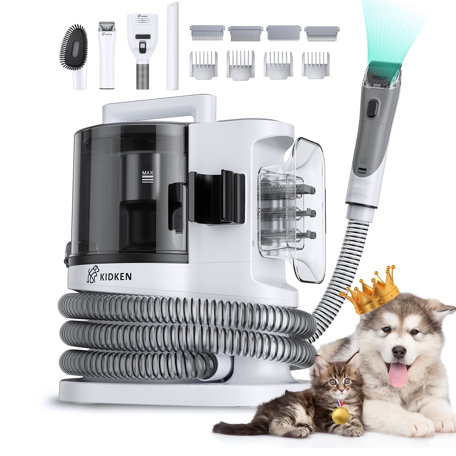 TELAM Pet Grooming Kit & Vacuum, 3.5L Large Capacity Pet Hair