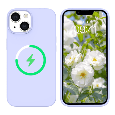 TELASO Compatible with iPhone 14 Case,with Invisible Magnetic Magsafe, Drop Protection Anti-Scratch Shockproof Liquid Silicone Anti-Fingerprint Cover with Microfiber Lining ,6.1", Purple