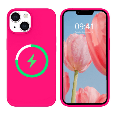 TELASO Compatible with iPhone 14 Case, Soft Silicone Gel Rubber Bumper Microfiber Lining Hard Back Shockproof Protective Phone Cover for iPhone 14 6.1", Hot Pink