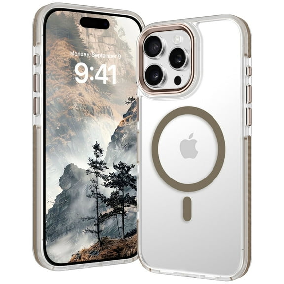 TELASO Magnetic Case for iPhone 16 Pro Case,Crash Grade Drop Tested,Compatible with Mag-Safe, Slim Protective Cover Translucent Case for iPhone 16 Pro Phone Case 6.3 inch,Glod