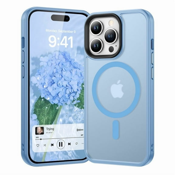 TELASO Magnetic for iPhone 13 Pro Case Compatible with Mag-Safe 6.1" Drop Protection Slim Translucent Matte Shockproof Case for iPhone 13 Pro Blue