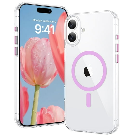 TELASO Magnetic for iPhone 16 Plus Case, Upgraded Full Camera Protection,Compatible with Mag-Safe,Translucent Matte Shockproof Protective Phone Case for iPhone 16 Plus- Pink