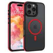 TELASO for iPhone 16 Pro Case Compatible with Mag-Safe 6.3" Magnetic Drop Protection Matte Slim Fit Anti-Slip Anti-Yellow Case for iPhone 16 Pro Red