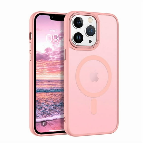 TELASO for iPhone 13 Pro Case Compatible with Mag-Safe 6.1" Magnetic Case Translucent Matte Shockproof Women Men Girl Protective Case for iPhone 13 Pro Pink