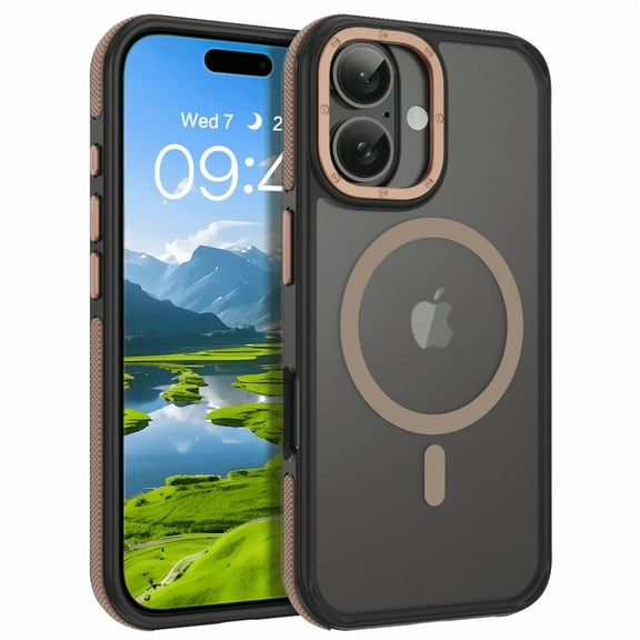 TELASO for iPhone 16 Case Compatible with Mag-Safe 6.1" Magnetic Case Translucent Matte Slim Shockproof Protective Case for iPhone 16 Desert Titanium
