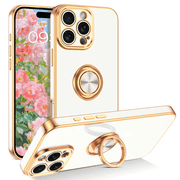 TELASO iPhone 16 Pro 6.3 MagSafe Compatible Striped Soft Shell Slim Cell Phone Case with 1 iPhone Case for iPhone 16 Pro 6.3, White