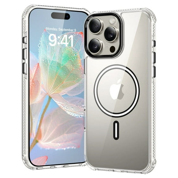 TELASO for iPhone 16 Pro Max Case Metal Camera Compatible with Mag-Safe 6.9" Shockproof Magnetic Case for iPhone 16 Pro Max Clear