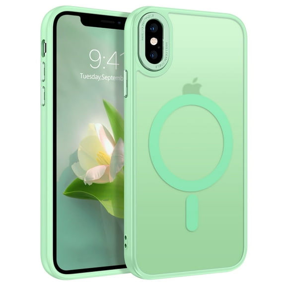 TELASO for iPhone Xs Max Case Compatible with Mag-Safe 6.5" Translucent Matte Magnetic Slim Thin Shockproof Women Men Protective Cases for iPhone Xs Max Green