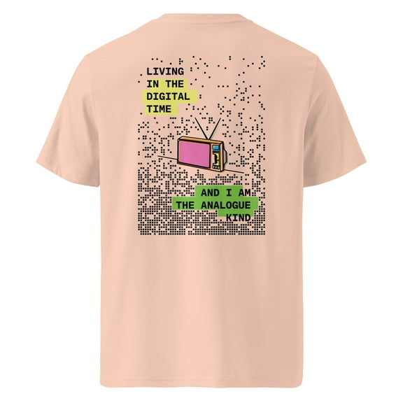 TELE DIGITAL TIME X ANALOGUE KIND ORGANIC COTTON T-SHIRT Fraiche Peche - XL