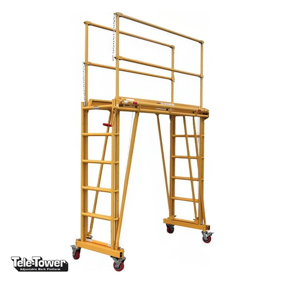 TELE-TOWER ADJUSTABLE WORK PLATFORM MODEL 1101 11 FT 1000 LBS 6'X19" DECK SIZE