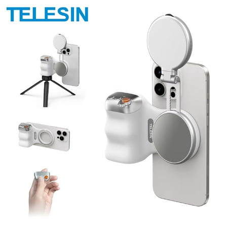 TELESIN Magnetic Phone Grip with Remote Shutter - Handheld Smartphone Camera Handle & Shooting Aid for iPhone and Android