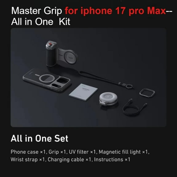 TELESIN Master Grip Kit Magnetic Phone Camera Grip 3200mAh for iPhone 17 Pro Max /iPhone 17 Pro