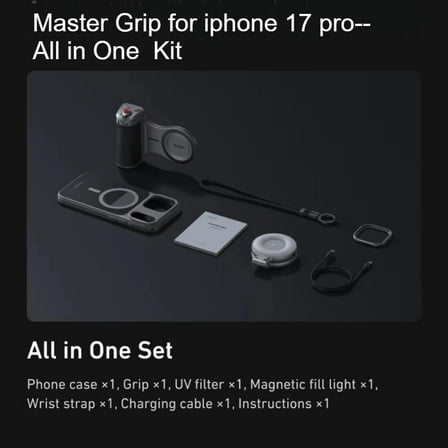 TELESIN Master Grip Kit for iPhone 17 Pro Max Magnetic Phone Camera Grip 3200mAh