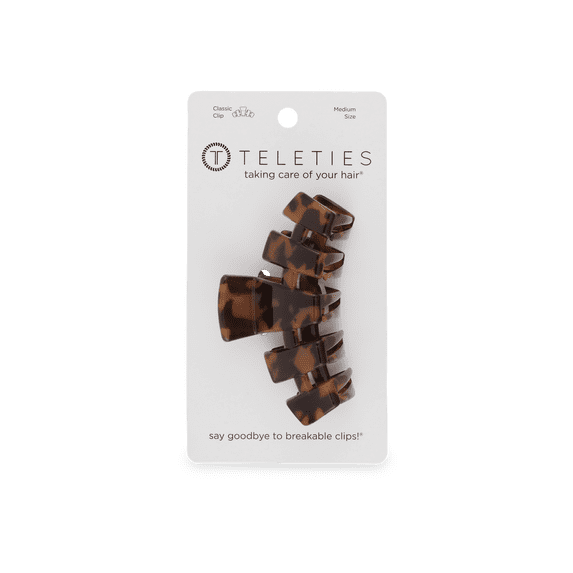 TELETIES Women’s Hair Claw Clip, Tortoise, Medium