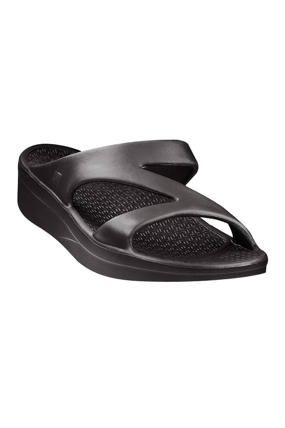 TELIC Adult Female Z-Strap Slide Sandals, Midnight Black, XS (US-702-01-XS)