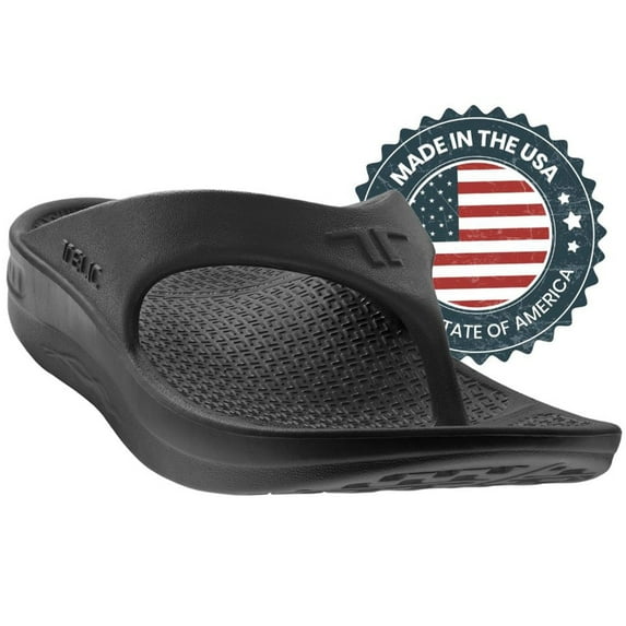 TELIC Adult Unisex Energy Flip Flops, Midnight Black, 2XS (US-102-01-2XS)