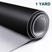 TELIMOCY 64" W Auto Headliner Fabric Faux Leather with Foam Backing, Waterproof Nappa Leather Material for Car Upholstery Seats Door Panel Floor Mats Furniture Sofa DIY Crafts Black, 1 Yard