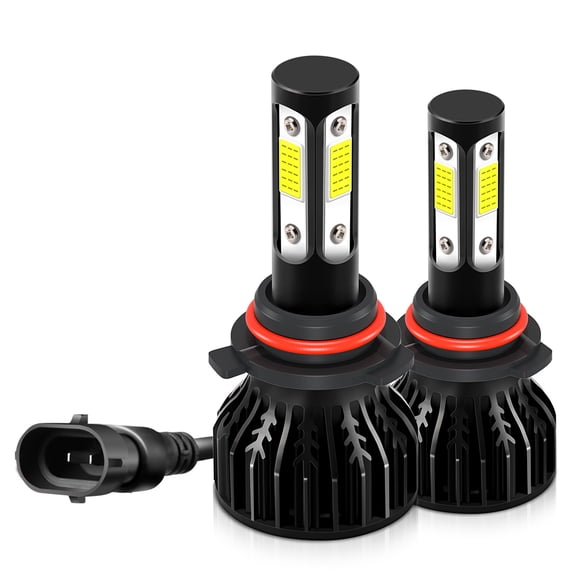 TELLIGIBLE 9006/HB4 LED Headlight Bulbs High/low Beam Kit, 360 4 Sided COB Chips, 6500K Cool White, Plug and Play, IP68 Waterproof, 80000Hrs Long Life, Pack of 2