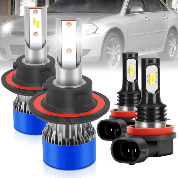 TELLIGIBLE For Chevrolet Cruze 2011-2015 LED Headlight Bulbs, High/Low Beam 9008/H13, Fog Light H11, Pack of 4, 6500K Cool White, Easy Installation