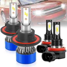 TELLIGIBLE For Ford Flex 2009-2019 LED Headlight Bulbs, High Beam 9008/H13, Fog Light H11, Pack of 4, 6500K Cool White