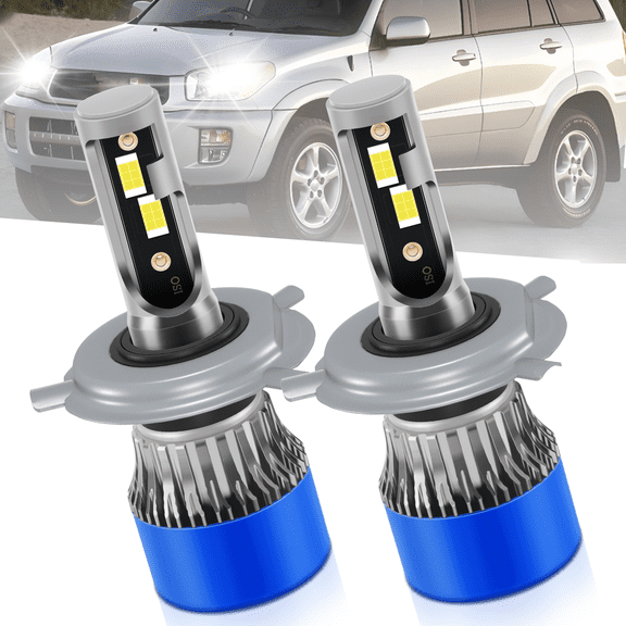 TELLIGIBLE For Toyota RAV4 1996-1997 LED Headlight Bulbs, High Beam H4/9003, Pack of 2, 6500K Cool White, Easy Installation