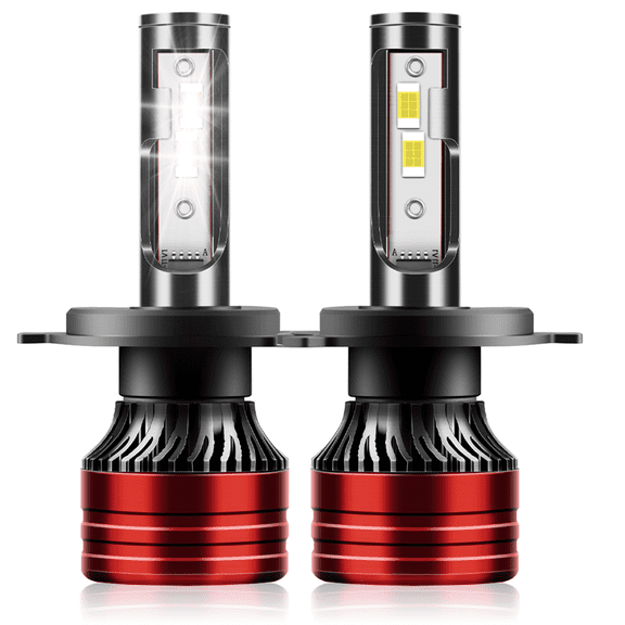 TELLIGIBLE H4 LED Headlight Bulbs, 6500K Cool White, H4 Headlights Bulb, Standard High Low Beam, Easy Installation, Pack of 2, Compatible with Multiple Cars