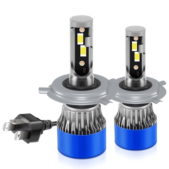 TELLIGIBLE H4 LED Headlight Bulbs, 6500K Cool White, H4 9003 Headlights Bulb, Standard High Low Beam, Easy Installation, Pack of 2, Compatible with Multiple Cars