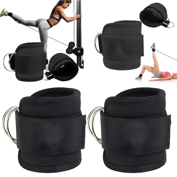 TELOLY 1 Pair Ankle Straps for Cable Kickbacks, Glute Workouts, Lower Body Exercises - Adjustable Leg Straps with Neoprene Padding
