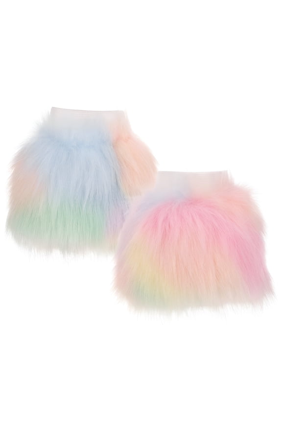 1 Pair Furry Wrist Cuffs Arm Warmers Women Handcuffs Female Arm Warmers Cuffs