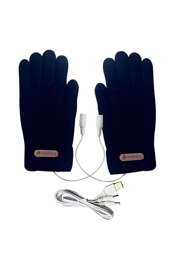 1 Pair Heated Knitting Full Finger Mittens Windproof Usb Electric Heating Gloves Portable Constant Temperature Hand Warmer Winter Mitten Hand Full Finger Knitting Touchscreen Washable Warming