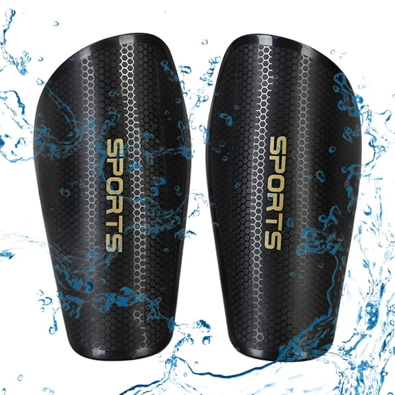 TELOLY 1 Pair Soccer Shin Guards Protector Calf Guards Shockproof Professional Shin Protection Training Shin Guards for Adults Teens XL Black