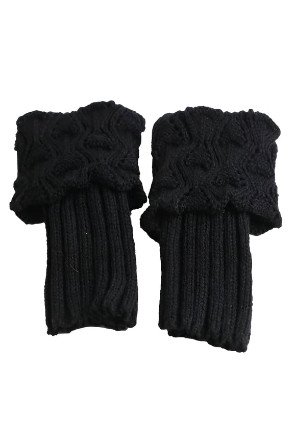 1 Pair Women Winter Leg Warmers Short Knit Crochet Ankle Boot Cuffs Socks Legwarmer