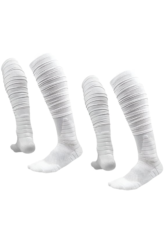 1 Pairs/2 Pairs Mens Scrunch Football Socks Long Socks Combed Cotton With Ankle Support Padded Knee High Socks