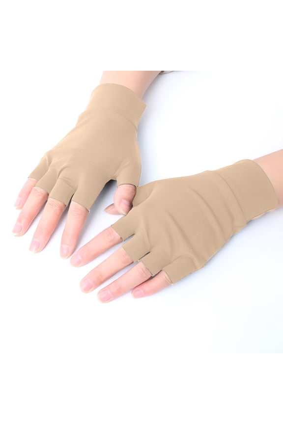 1 Pairs Elderly Skin Thin Protector Gloves Tone Fingerless Gloves Bruise Abrasion Protective to Cover Bruising