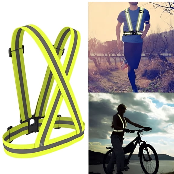 TELOLY 1 Piece Adjustable Safety Security High Visibility Reflective Vest Gear Stripes Jacket
