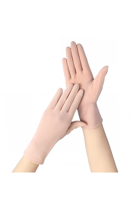 1 pair of sunscreen gloves UV protection driving summer pure cotton touch screen thin model breathable
